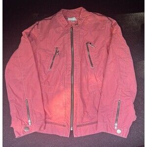 Vintage ANN TAYLOR LOFT Women's Pink Biker Style  Zip up Jacket SZ MP